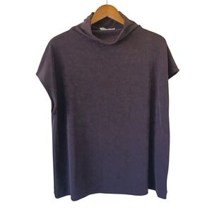 Chicos Travelers Mock Neck Cap Sleeve Top Cocoa Bean Brown 4 XXL 570373734 NWT